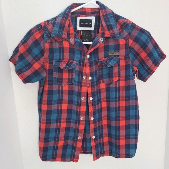 Sean John Other - Sean John Plaid red & blue pearl button down